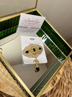 Gold-plated steel brooch