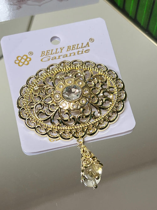 Broche bijou en acier dorée