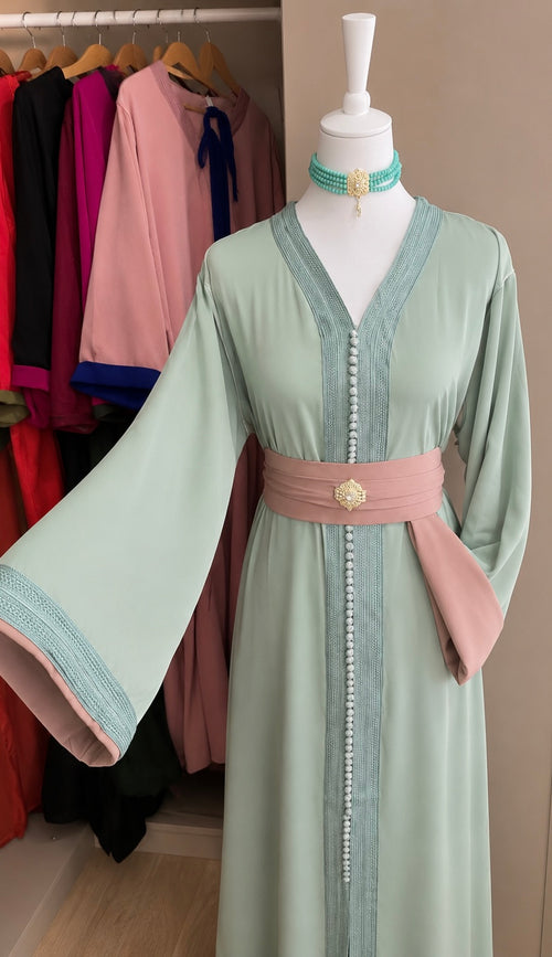 caftan bicolore manches doublés