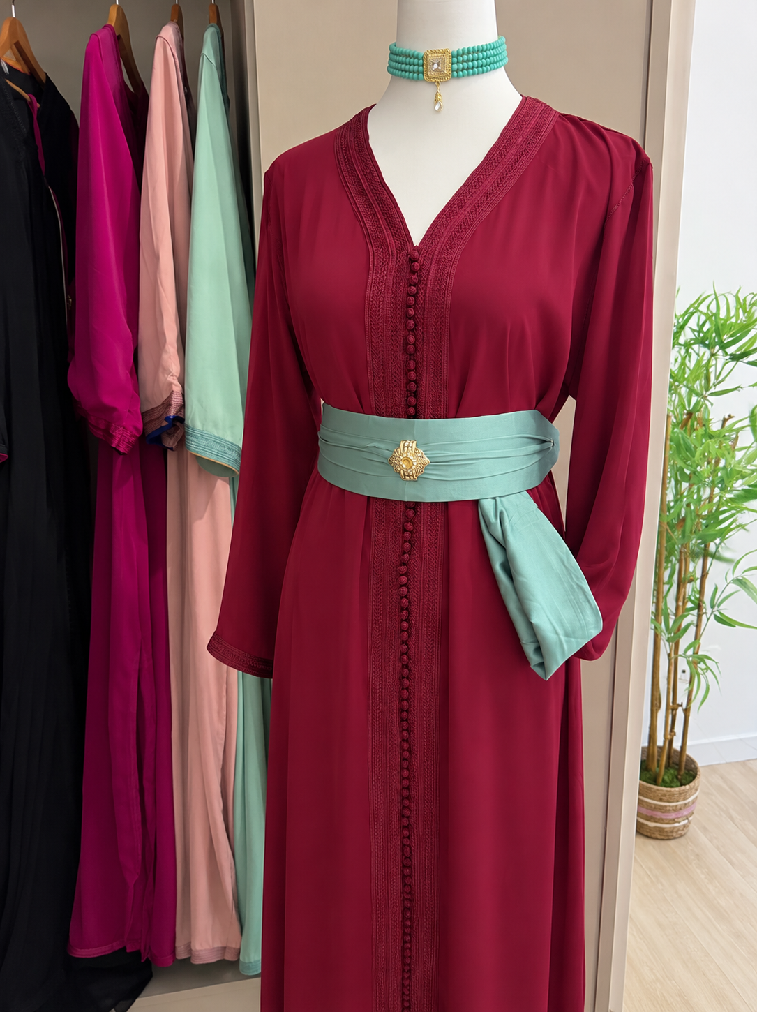 caftan bicolore manches doublés