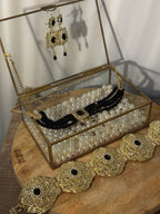 Caftan jewelry set - belt + earrings + choker necklace -
