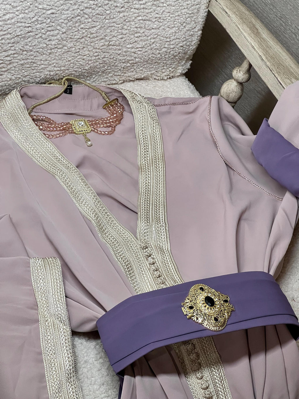 caftan bicolore manches doublés