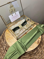 Caftan jewelry set - belt + earrings + choker necklace -