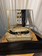 Caftan jewelry set - belt + earrings + choker necklace -