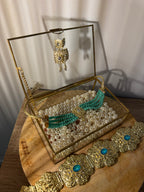 Caftan jewelry set - belt + earrings + choker necklace -