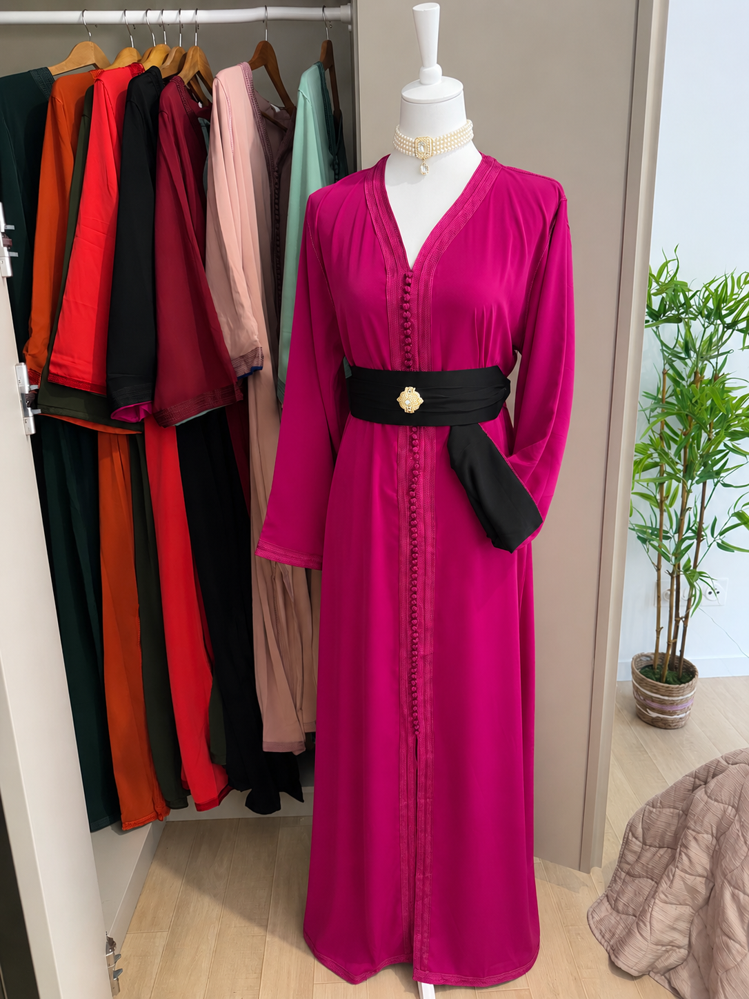 caftan bicolore manches doublés