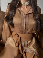 Satin fabric belt for caftan tekchita