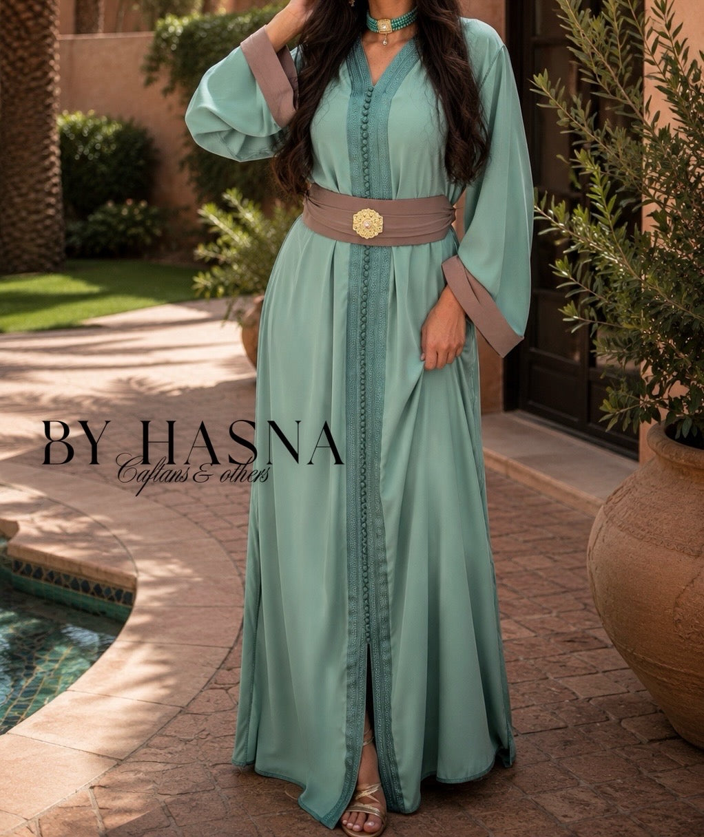 caftan bicolore manches doublés