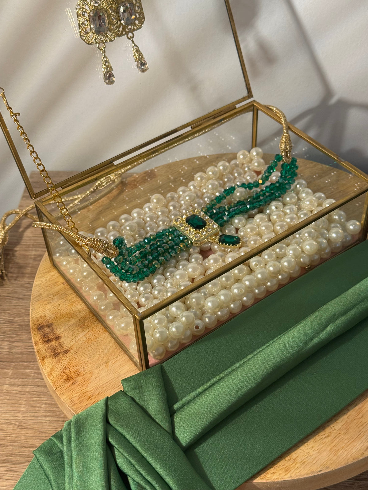 Caftan jewelry set - belt + earrings + choker necklace -