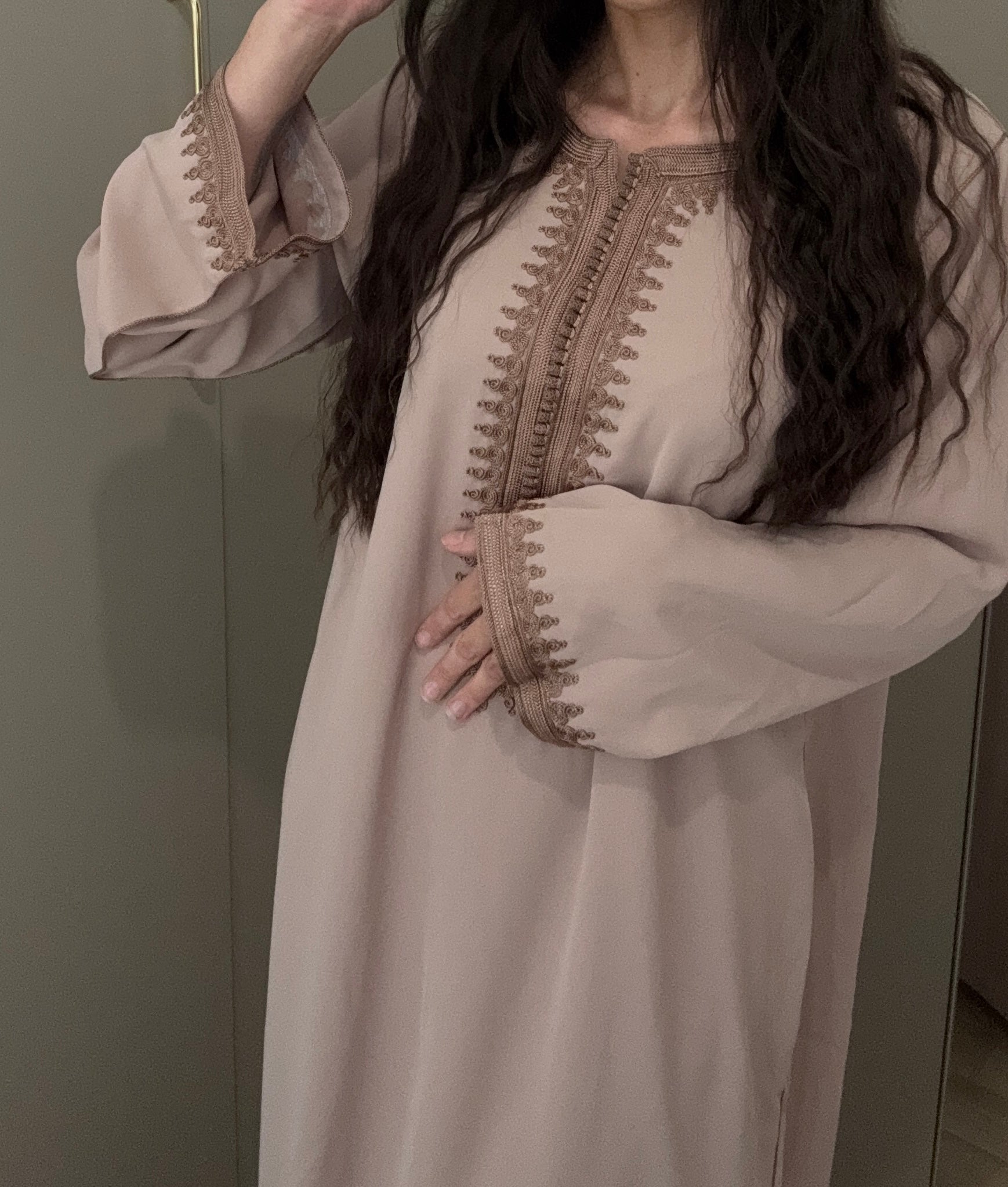 Caftan en crêpe de soie - gamme prestige