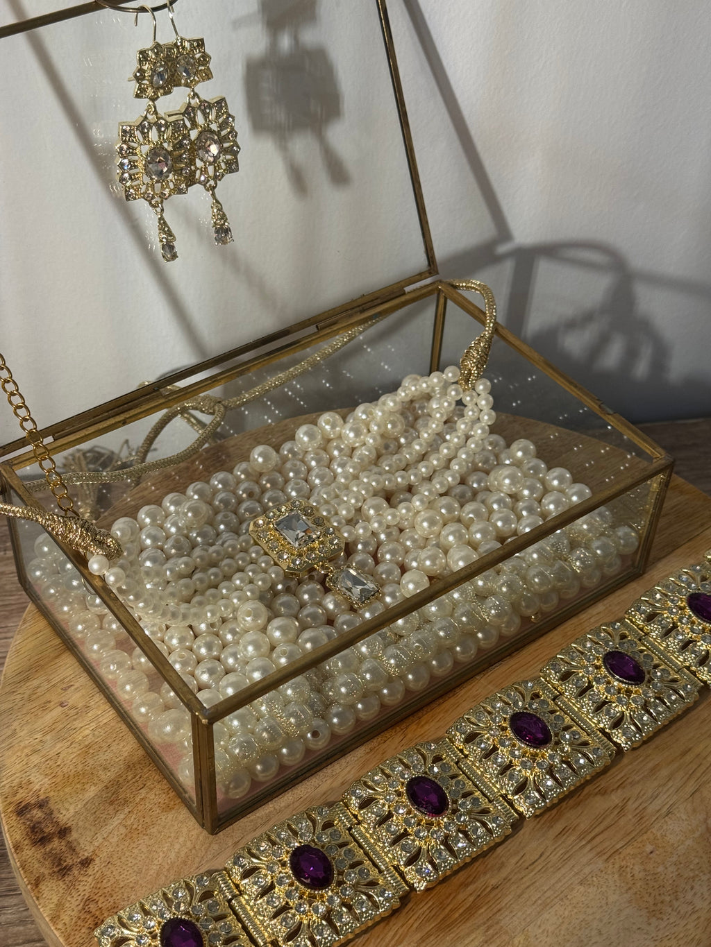 Caftan jewelry set - belt + earrings + choker necklace -