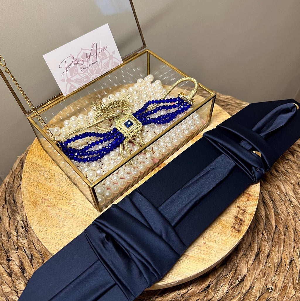 Ensemble de bijoux caftan - ceinture + boucle d’oreille + collier choker -