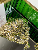 Gold-plated steel brooch