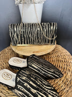Slippers and clutch bag
