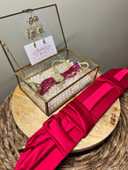 Caftan jewelry set - belt + earrings + choker necklace -